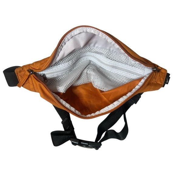 NIKE Heritage Hip Fanny Pack Waist Bag Orange Black Adjustable Zip Compartment - Picture 9 of 13